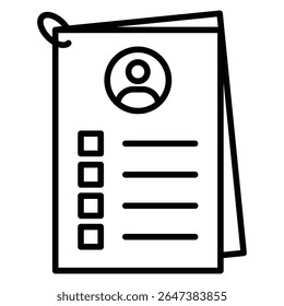 Signo de conjunto de esquema de icono de Descripción del trabajo