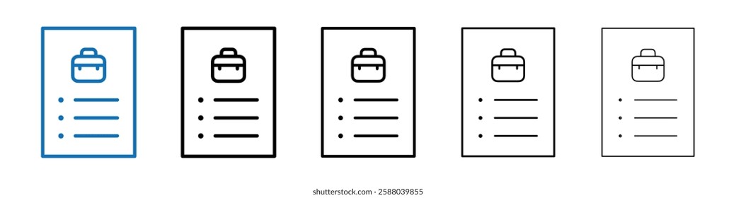 Job description icon Outline vector logo for web ui