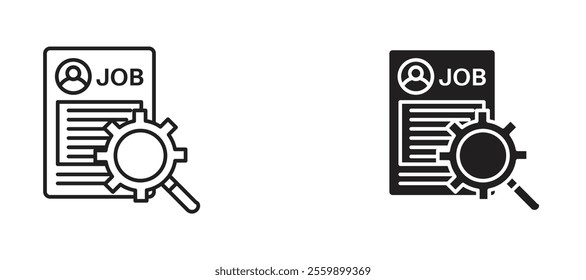 Job description Icon set in black color for ui designs