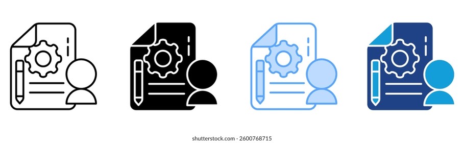 Job Description Icon Set Multiple Style Collection