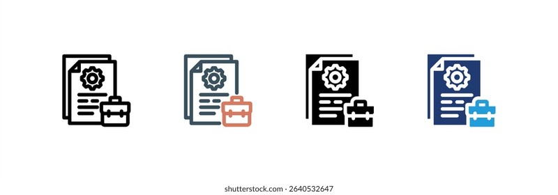 Job Description icon set multiple style collection. Vector illustration.