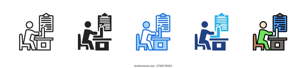 Conjunto de iconos de Descripción del trabajo Colección de estilo múltiple