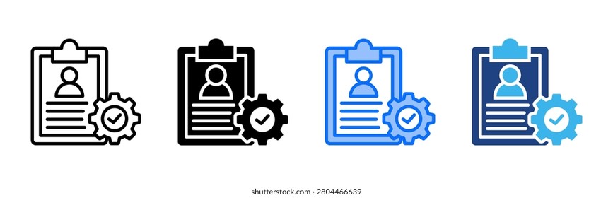 Job Description icon set multiple style collection