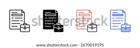 Job Description icon set multiple style collection