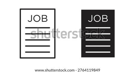 Job description icon symbols, Solid black and editable stroke icons