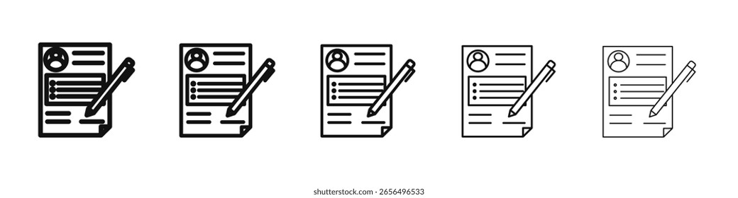 Icono de Descripción del trabajo Conjunto de esquema de Vector Ilustración