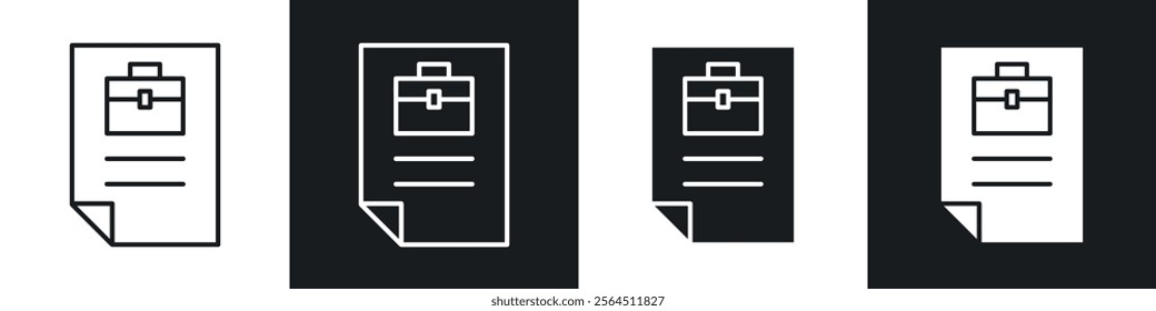 Job description icons collection in black filled and line style.