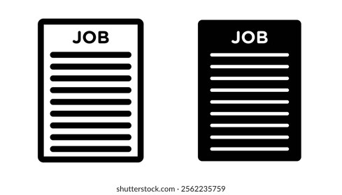 Job description Icons pack in outlined and flat versions