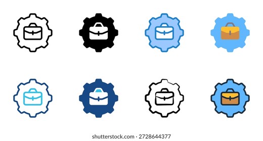 Job description icons set multiple style collection. Editable stroke 
