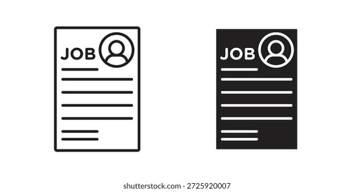 Iconos de Descripción del trabajo. Icono lineal de Vector aislado sobre fondo blanco.