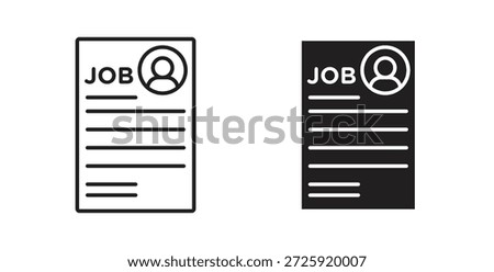 Job description icons. Vector linear icon isolated on white background.