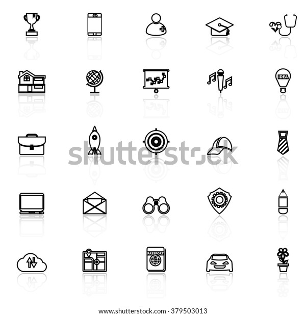 Job Description Line Icons Reflect On Stock Vector (Royalty Free) 379503013