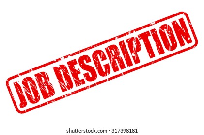 JOB DESCRIPTION red stamp text on white