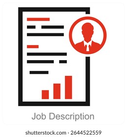 Descrição do trabalho ícone de vetor design conceito