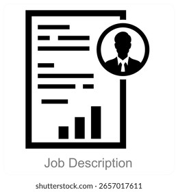 Descrição do trabalho ícone de vetor design conceito