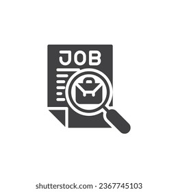 Job Description vector icon. filled flat sign for mobile concept and web design. Job descriptions glyph icon. Symbol, logo illustration. Vector graphics