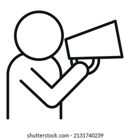 Job dialog icon outline vector. Business talk. Office chat