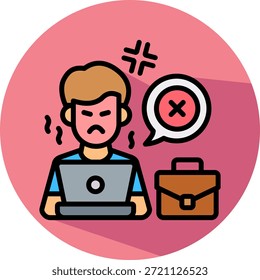Icono de insatisfacción laboral Ilustración vectorial isométrica
