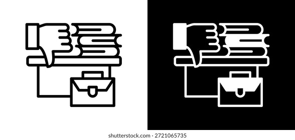 Icono de insatisfacción laboral Ilustración vectorial whiteblack