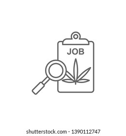 Job, document, marijuana icon. Element of marijuana icon. Thin line icon for website design and development, app development. Premium icon