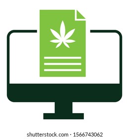 Job, document, marijuana icon. Element of marijuana icon. Solid icon for website design and development, app development Premium icon