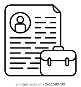 Ícone de estrutura de tópicos do Documento de trabalho isolado no branco
