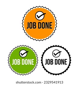 Job done application employee task badge icon label design vector