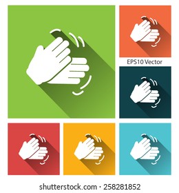 Job done  - Flat style vector icon set with long shadow for app and web site.