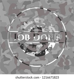 Job Done grey camouflaged emblem