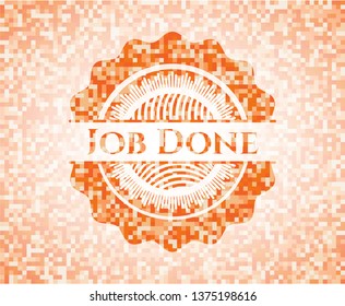 Job Done orange mosaic emblem
