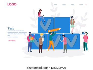 Job done, tasks scheduling, planing business, checklist for web page, pencil, checklist, Successful completion of business tasks.  Work management and stack resolve, Vector