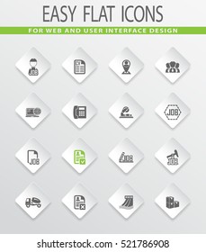 Job easy flat web icons for user interface design