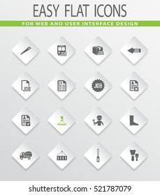 Job easy flat web icons for user interface design