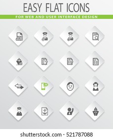 Job easy flat web icons for user interface design