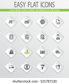Job easy flat web icons for user interface design