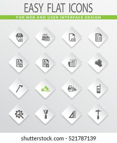 Job easy flat web icons for user interface design