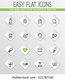 Job easy flat web icons for user interface design