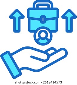 Job Enrichment Icon Blue Color Vector Illustration