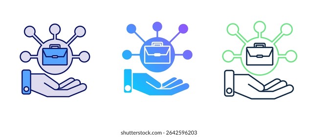 Job Enrichment icon represented by Job Enrichment icon Blue, Dualline, Dualtone style.