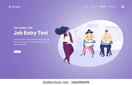 Job entry test to get a new job on illustration landing page concept