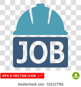 Job EPS vector icon. Illustration style is flat iconic bicolor cyan and blue symbol on white background.