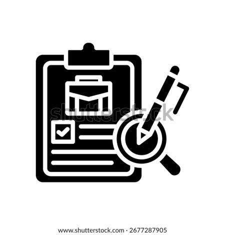Job Evaluation Icon Glyph Vector Illustration
