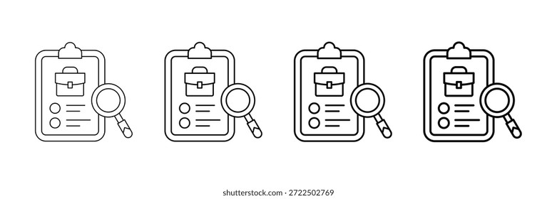 Iconos de evaluación de trabajos Vector en diferentes estilos de línea de trazo