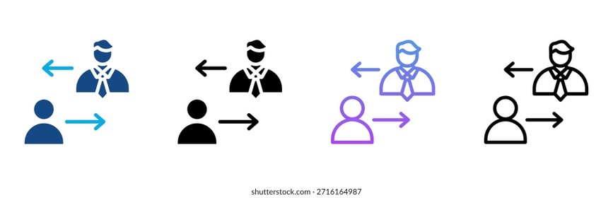 Icono de intercambio de trabajos Ilustración vectorial de estilos múltiples
