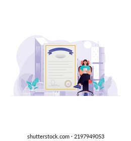 Job Experience Certificate Illustration Concept