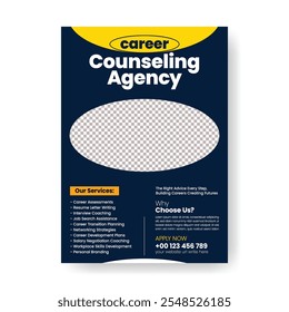 Job Fair Career Expo Event and career development counseling, editable print flyer or poster template design, hiring flyer advertisement design. Job offer leaflet template, Job vacancy flyer poster