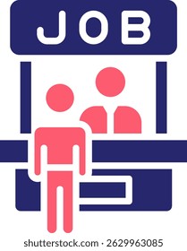Ilustración vectorial de relleno de iconos de feria de trabajo