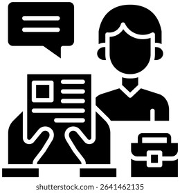 Job Fair Icon Glyph Vector Illustration
