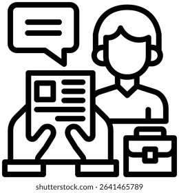 Job Fair Icon Line Vector Illustration