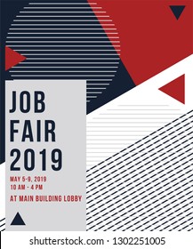 Job Fair Poster, Job Recruitment Event, Flyer Template For Job Fair